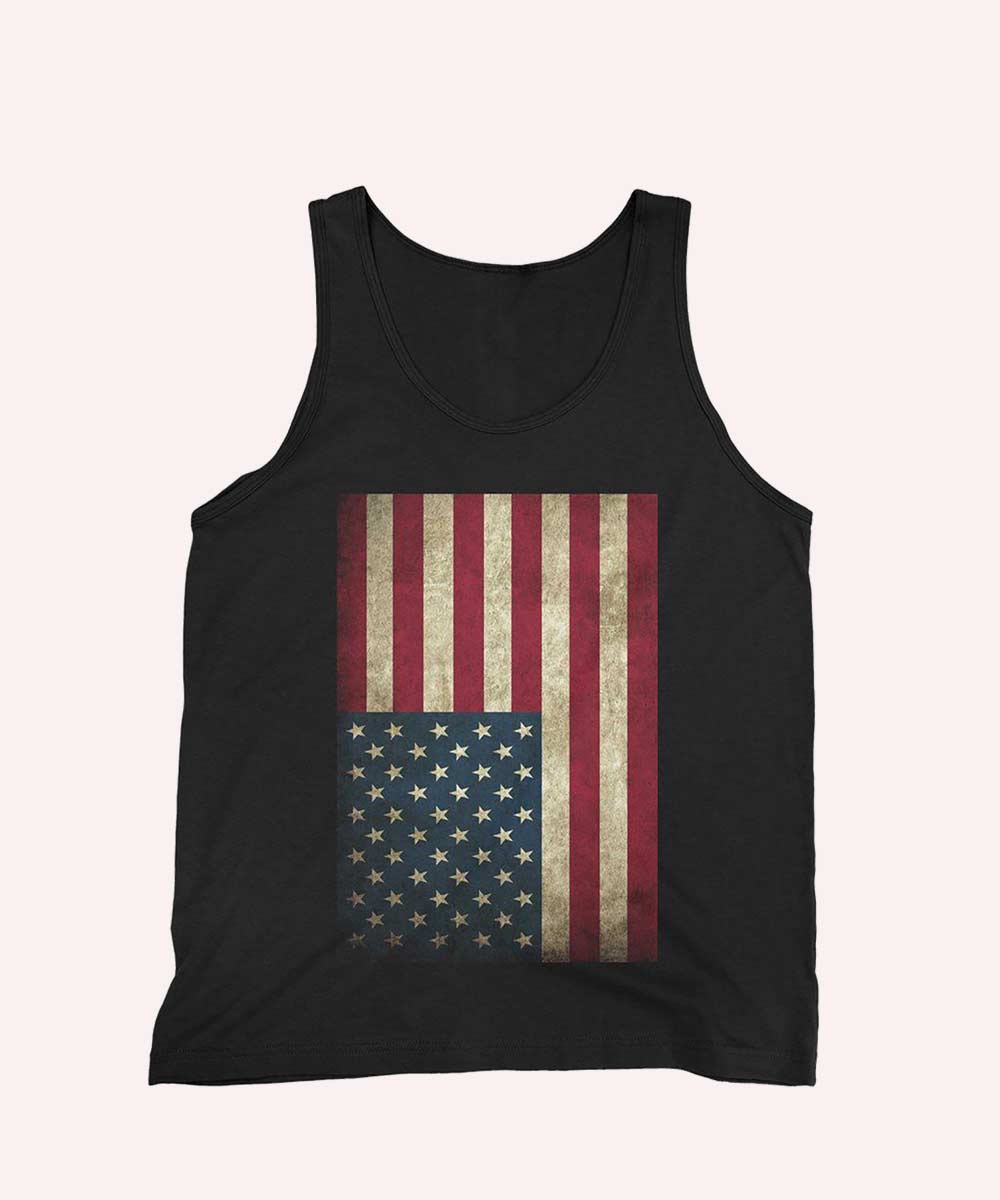 American Flag Tank Shirt blank customizable apparel sample